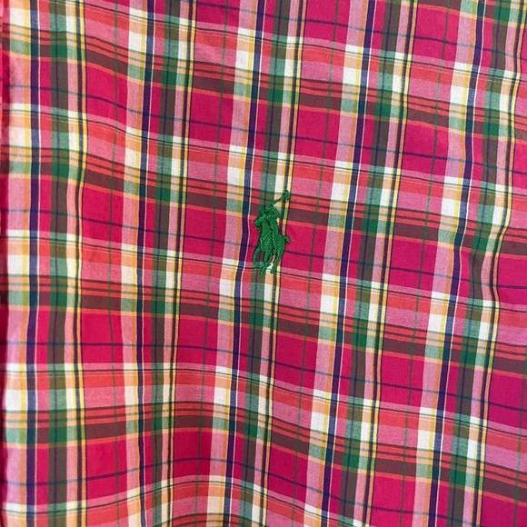 Ralph Lauren Pink Plaid Long Sleeve Button Down Shirt Men’s Size Medium - Picture 5 of 16
